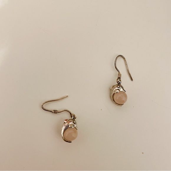 925 silver rose quartz earrings and pink quartz crystal bracelet - Picture 3 of 3